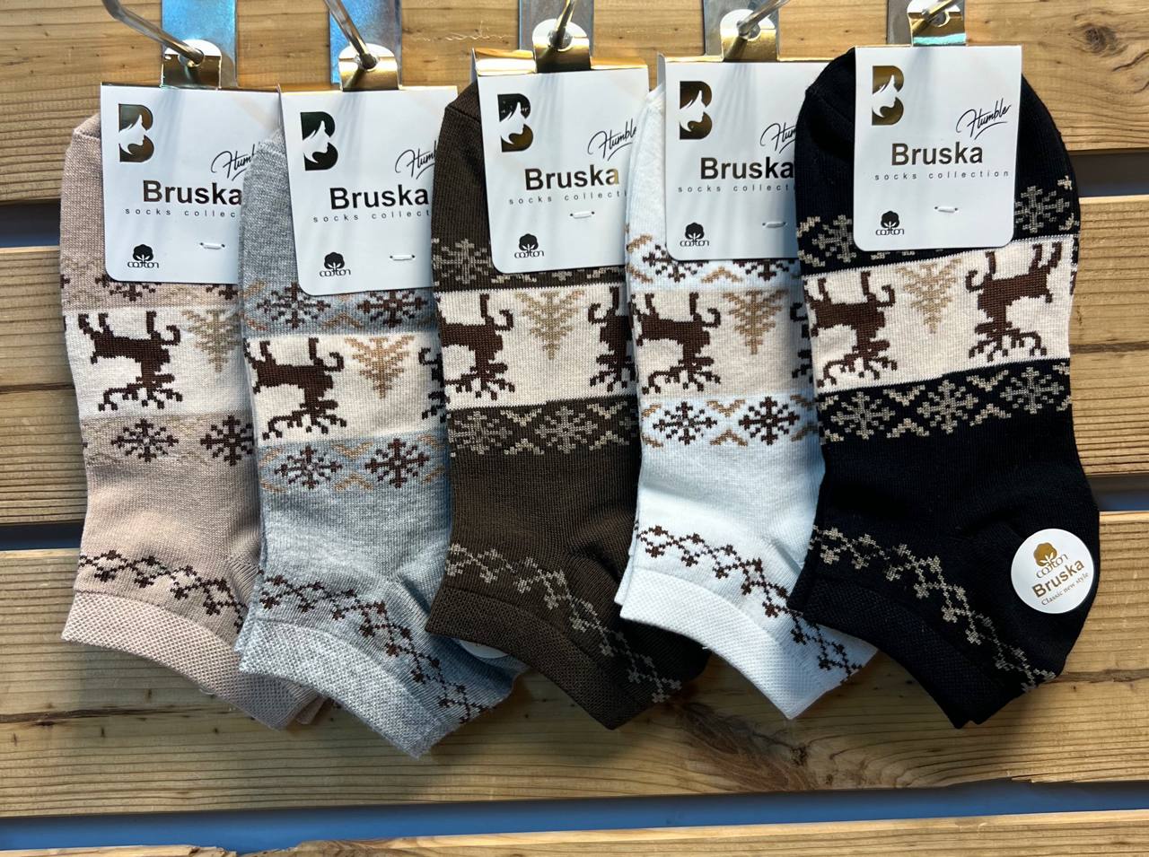 جوراب نخ پنبه مچی طرح گوزن