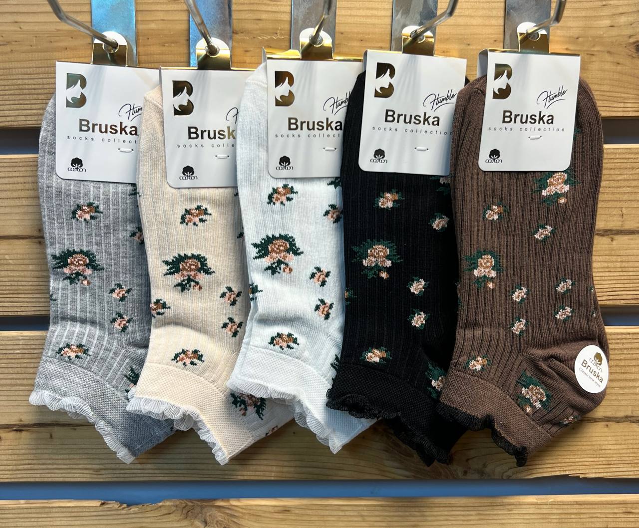 جوراب مچی گلدار نخ پنبه صد در صد